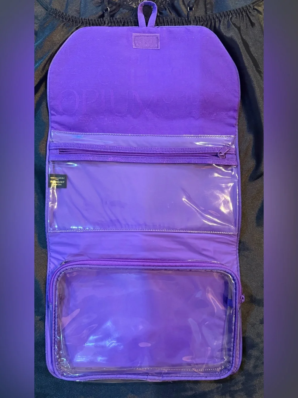 Yves Saint Laurent -Purple Logo Jacquard Clutch/Cosmetic tri fold travel bag